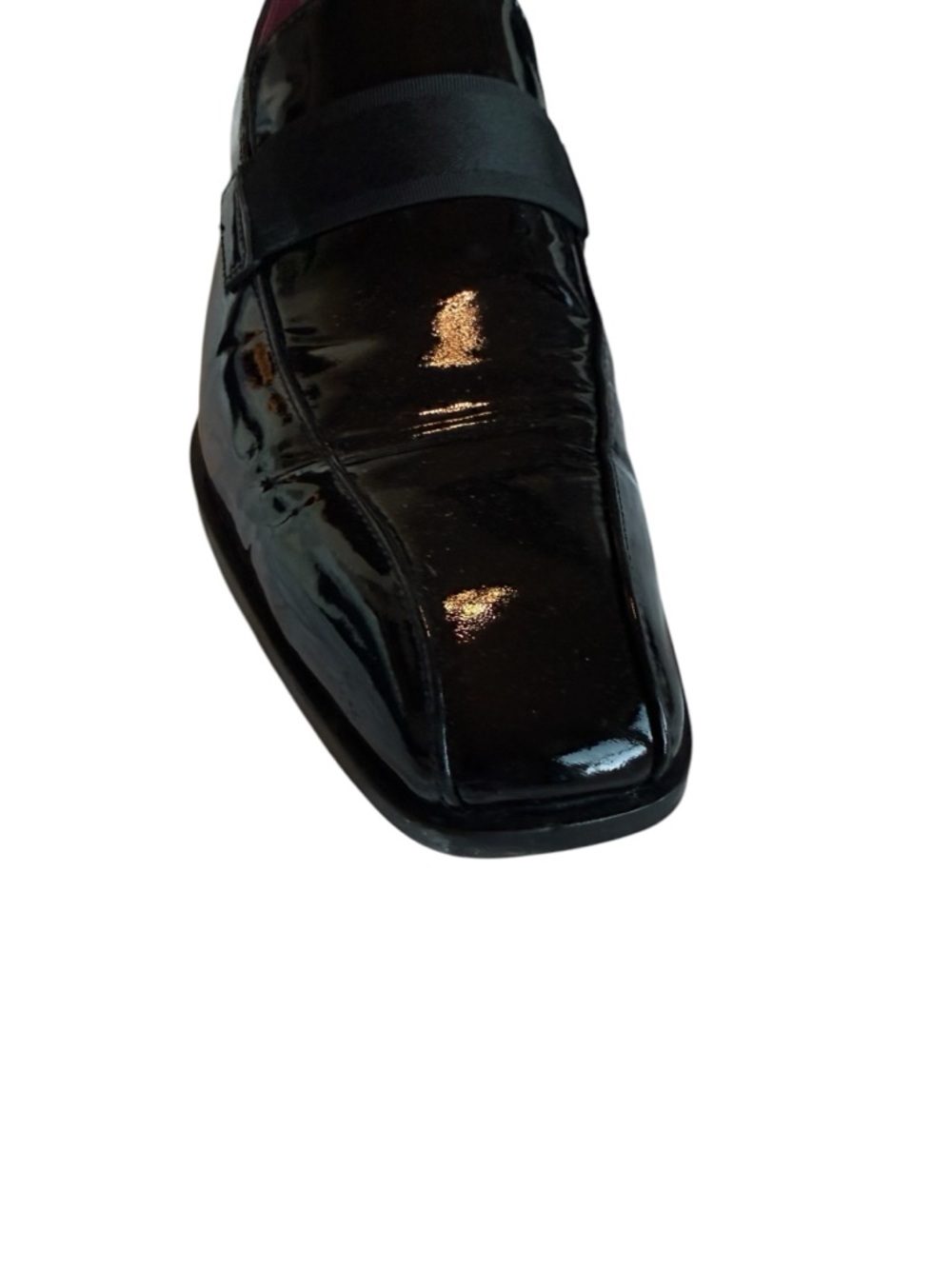 Boss Black Patent Leather Slip-On Loafers with Elastic Strap - Picture 10 of 16